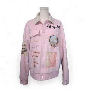 Sugar Hill Night Raider Pink Suede Jacket Mens Small